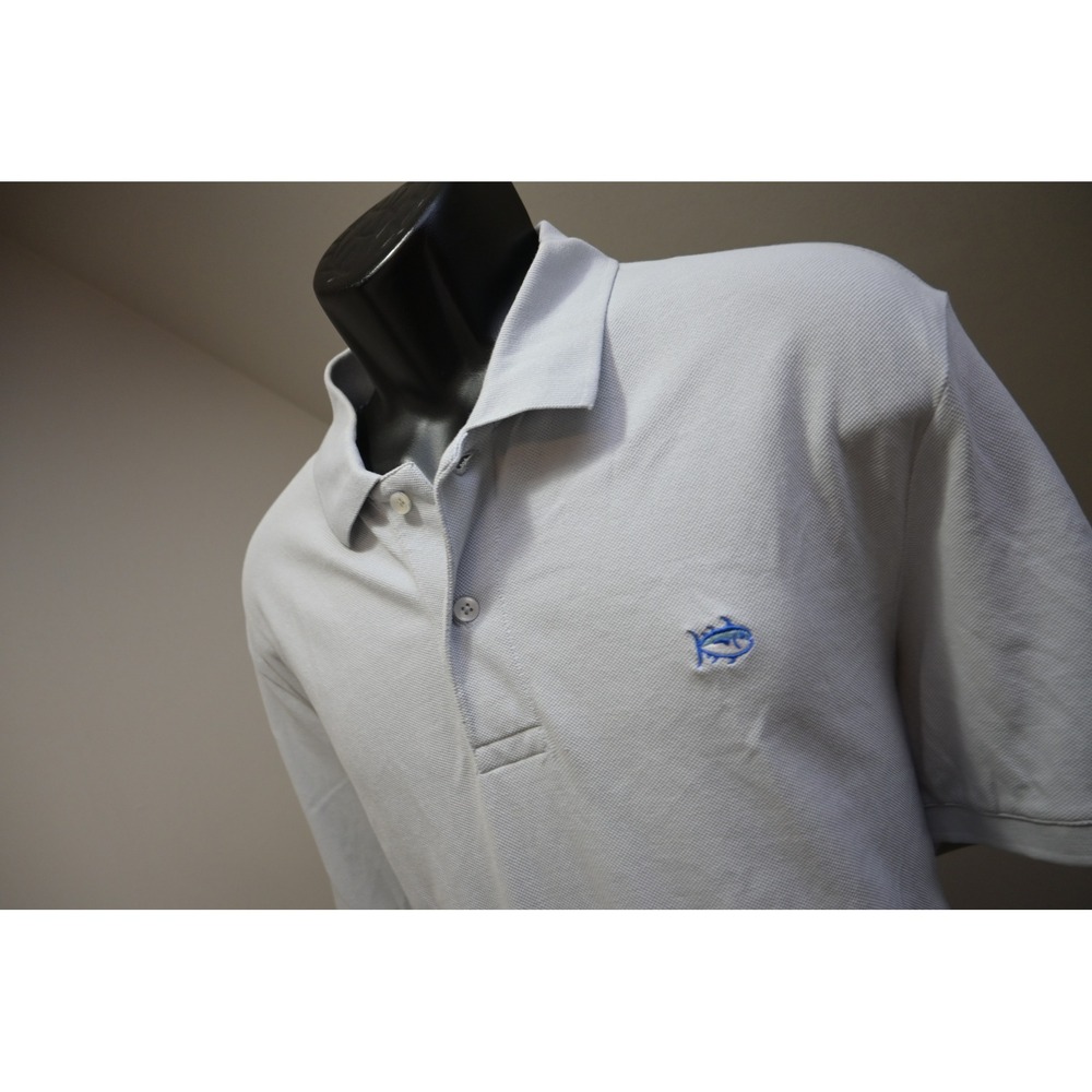 Southern Tide Polo Shirt Men XL Gray Skipjack Organic Cotton Stretch Excellent